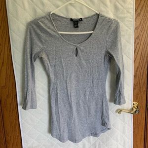 Grey shirt w/keyhole cut